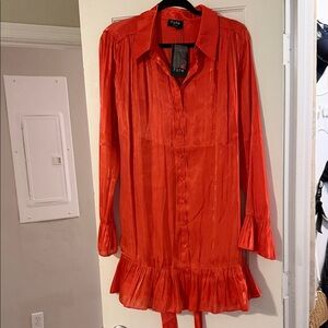 Fate Vibrant Red Satin Dress